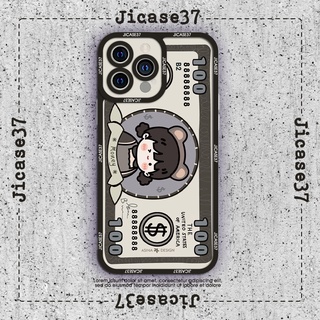 Ốp lưng iphone và samsung xiaomi oppo cạnh vuông Jicase cô gái tiền 100 đô la 