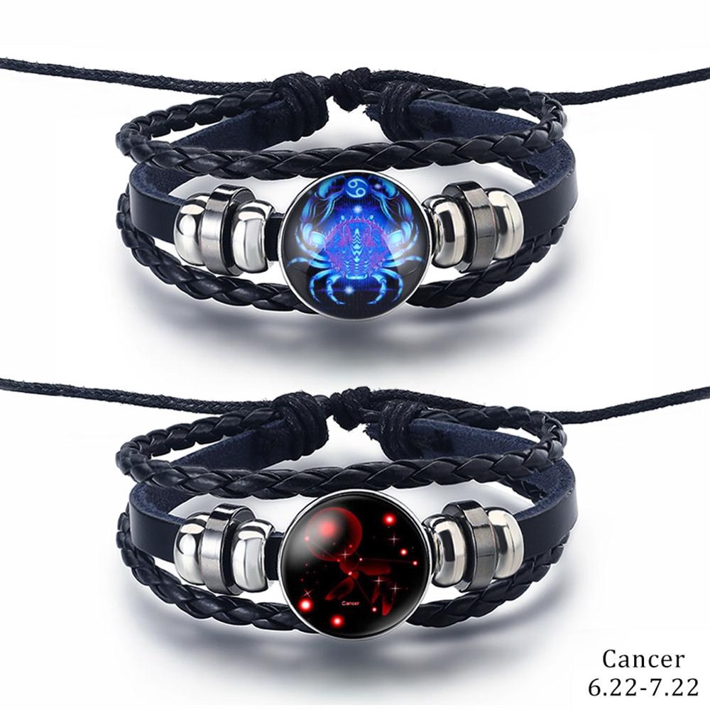  Set 2 vòng tay hình 12 cung hoàng đạo bằng da mặt thép không gỉ thời trang cho nữ | BigBuy360 - bigbuy360.vn