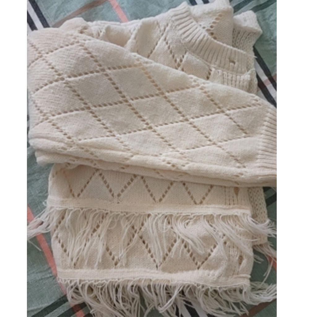 Áo len croptop tua rua , váy len lỗ croptop nữ hàng order Taobao có ảnh thật nhà Oanh dilys