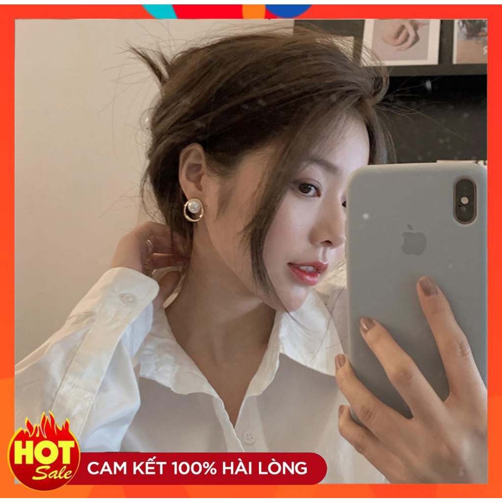 [HOT] BÔNG TAI KHUYÊN TAI ĐÍNH HẠT NGỌC NHÂN TẠO MẠ KIM LOẠI TIỂU THƯ SANG TRỌNG 221BT011