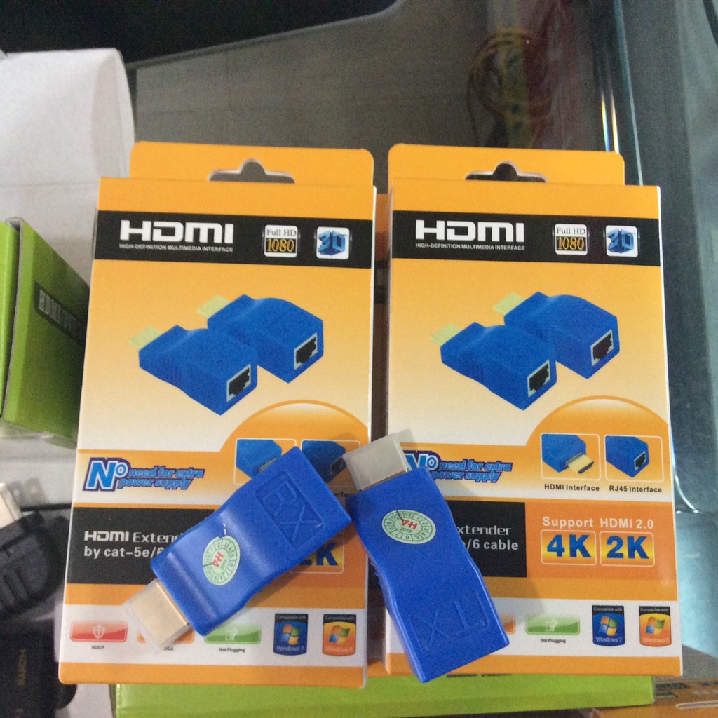 Combo dây mạng bấm sẵn 30m + bộ HDMI to Lan 30m hàng chất lượng cao bảo hành 3 tháng BUNOC's