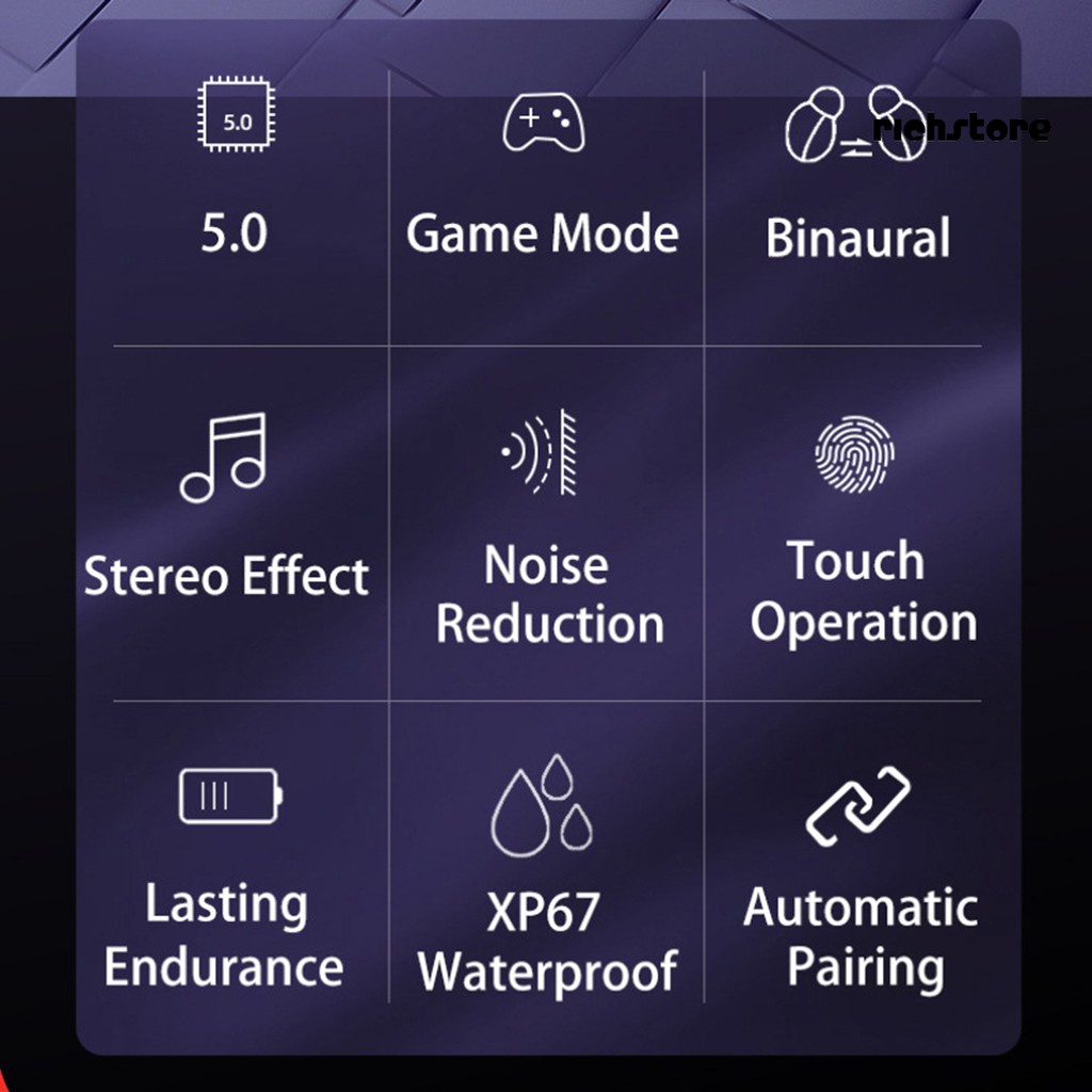 Tai nghe nhét tai không dây có thể sạc XPEJ V7 Mini TWS Bluetooth 5.0 HiFi 9D