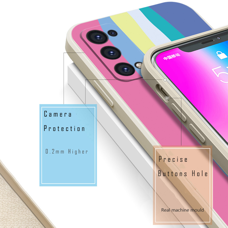Ốp Lưng Màu Cầu Vồng Xinh Xắn Cho Oppo Reno 5 Pro 3 A91 A92 A72 A52 A9 A5 2020 F11 F9 Pro A5S R11S R9S A3S | BigBuy360 - bigbuy360.vn