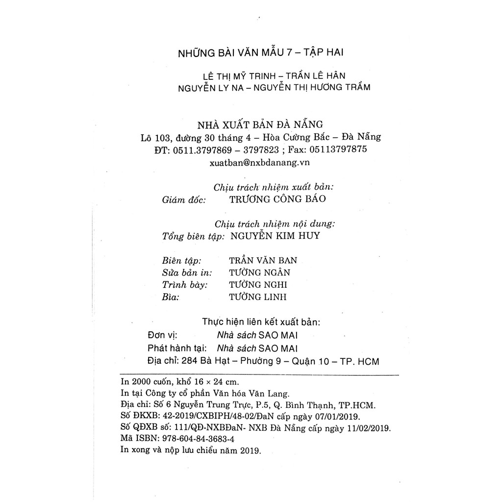 Sách - Những Bài Văn Mẫu Lớp 7 - Tập 2