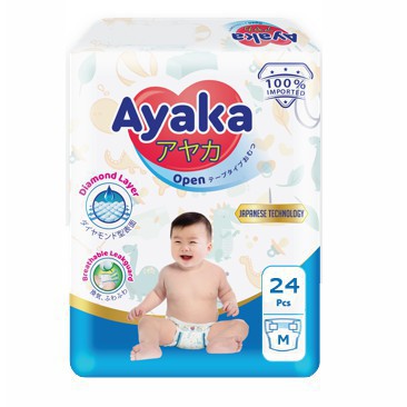 ( GIÁ 1 tã dùng thử) Tã dán Ayaka  Nutifood  NB30 / S26 / M24 (100% hàng chính hãng)