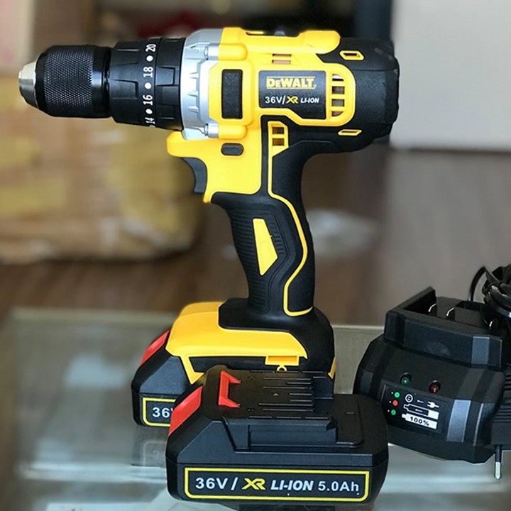 TẶNG BỘ PHỤ KIỆN 69 CHI TIẾT - Máy Khoan Pin DEWALT 36V  - Động cơ 775 - Có Búa - Máy khoan dùng pin DEWALT 36V