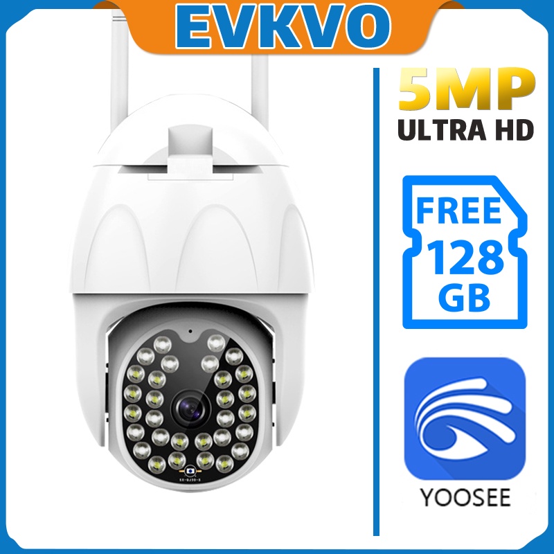 【Free 128G SD Card】 EVKVO YOOSEE APP 5MP 30 Led Full Color Night Vision WIFI IP Camera Wireless Outdoor PTZ CCTV IP Security Camera Home Surveillance Camera