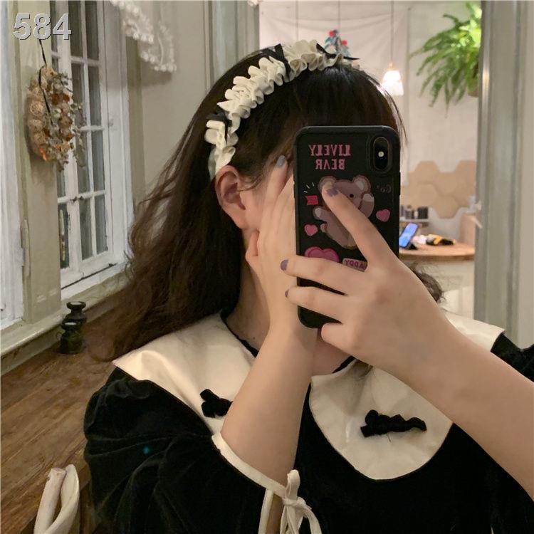 Băng đô ren xếp ly Nơ cài đầu Nhật Bản và Hàn Quốc Công chúa Lolita Ngọt ngào tóc dễ thương Thiết kế nữ