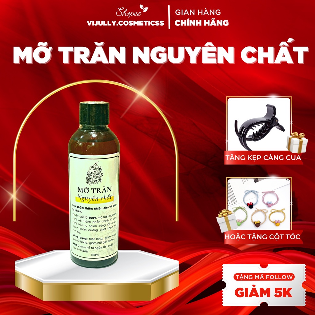 Mỡ trăn mix ngọc lan tây nguyên chất hỗ trợ tẩy lông, triệt lông bikini, vùng kín, chân, tay, nách, ngực, bụng vĩnh viễn