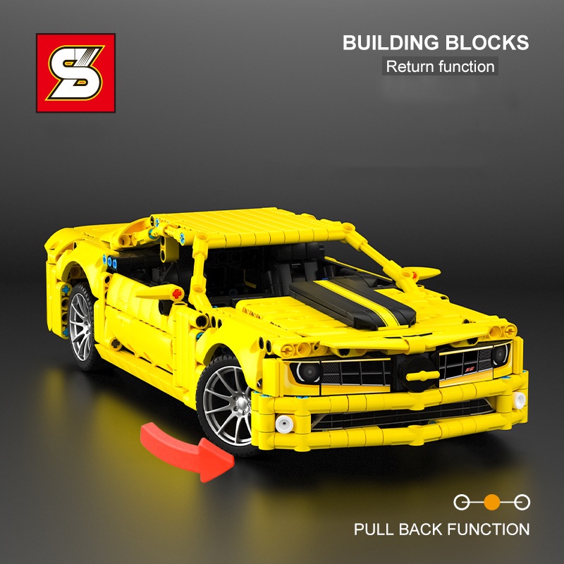 Đồ Chơi Lắp Ráp Kiểu LEGO TECHNIC Điều Khiển Từ Xa Siêu Xe Chevrolet Camaro YellowBlack Model SY8617 Với 1099 Mảnh Ghép