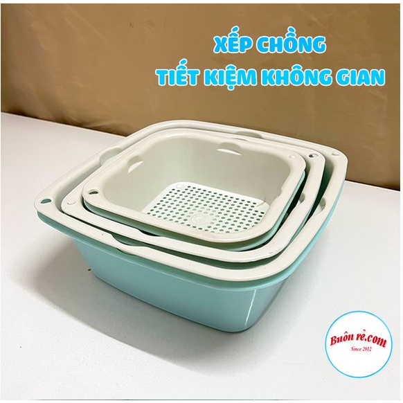 Bộ rổ 6 món kèm chậu đa năng, tiện dụng rửa rau củ, đựng trái cây, thực phẩm cho gia đình - 01568