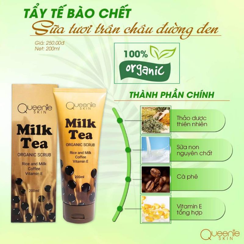 TẨY TẾ BÀO CHẾT SỮA TƯƠI TRÂN CHÂU QUEENIE SKIN