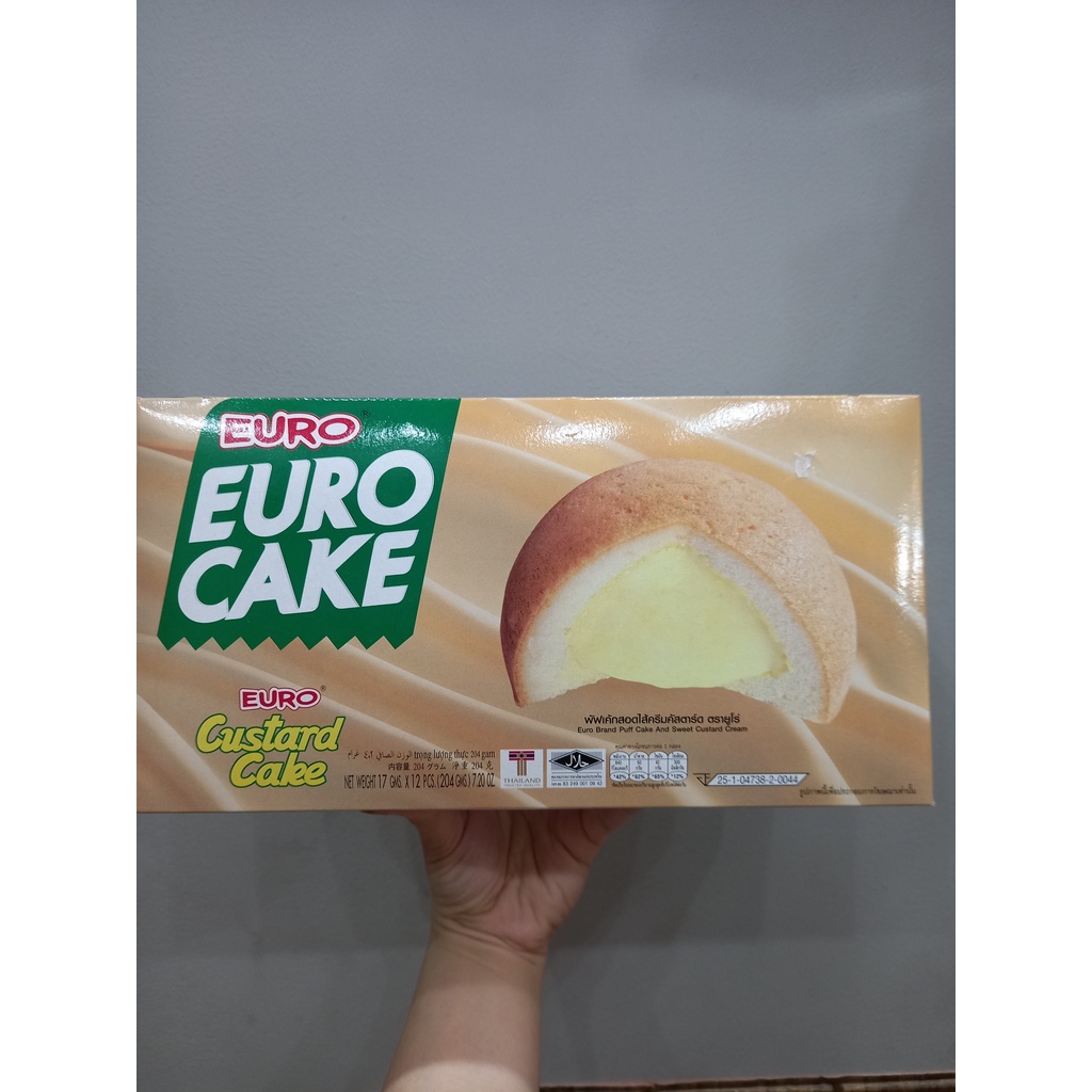 Hộp Bánh Trứng Thái EURO CAKE CUSTARD 12 gói, 204g/ 1gói