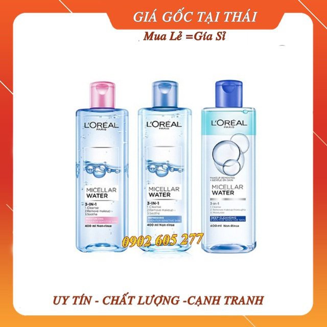 [Hàng chính hãng]Nước Tẩy Trang Làm Sạch, Dưỡng Ẩm 3 In 1 L'Oreal Micellar Water