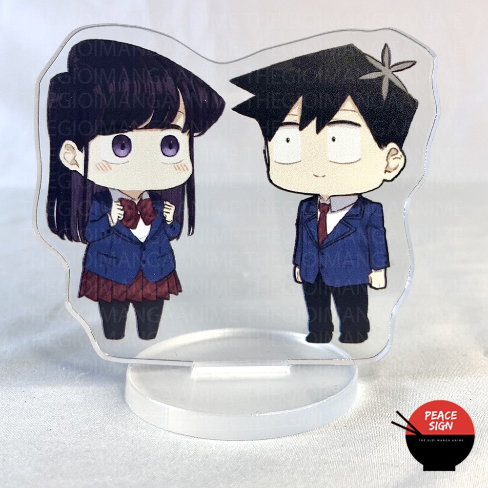 (8cm) Mô hình standee KOMI Can't Communicate NỮ THẦN SỢ GIAO TIẾP in hình anime chibi mica trưng bày