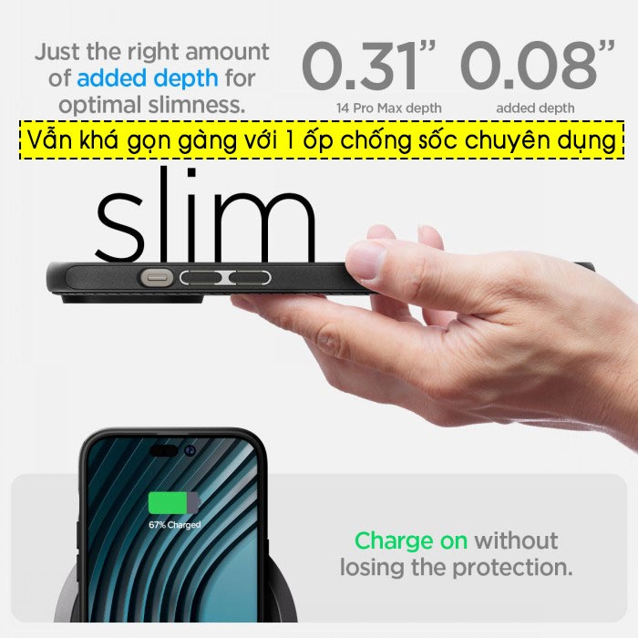 Ốp lưng IP 14 Pro Max Spigen Mag Armor