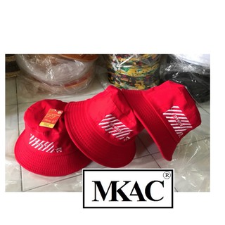 Nón bucket, mũ tai bèo thêu off white