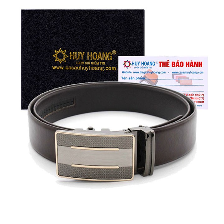Thắt lưng nam da bò đầu tăng màu nâu XH4127 (Đầu khóa chọn ngẫu nhiên)