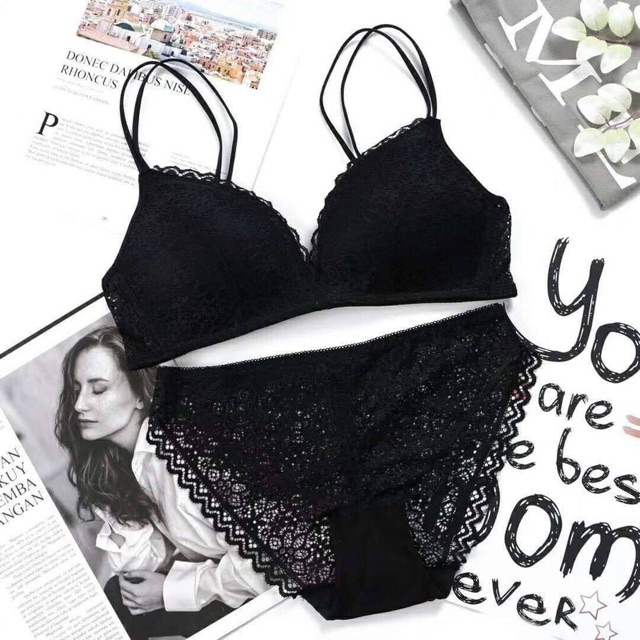 HÀNG CAO CẤP- BỘ ĐỒ LÓT REN KHÔNG GỌNG ĐỆM MỎNG SIÊU SEXY