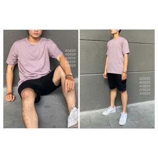 Áo thun trơn nam nữ age2x vnxk chính hãng màu tím môn
