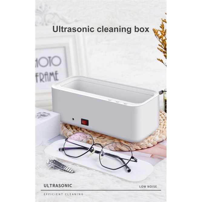 Có sẵn Làm Sạch Siêu Âm Máy 45000Hz Rung Tần Số Cao Rửa Rửa Sạch Đồ Trang Sức Kính Xem Rửa Vòng Nhỏ COD