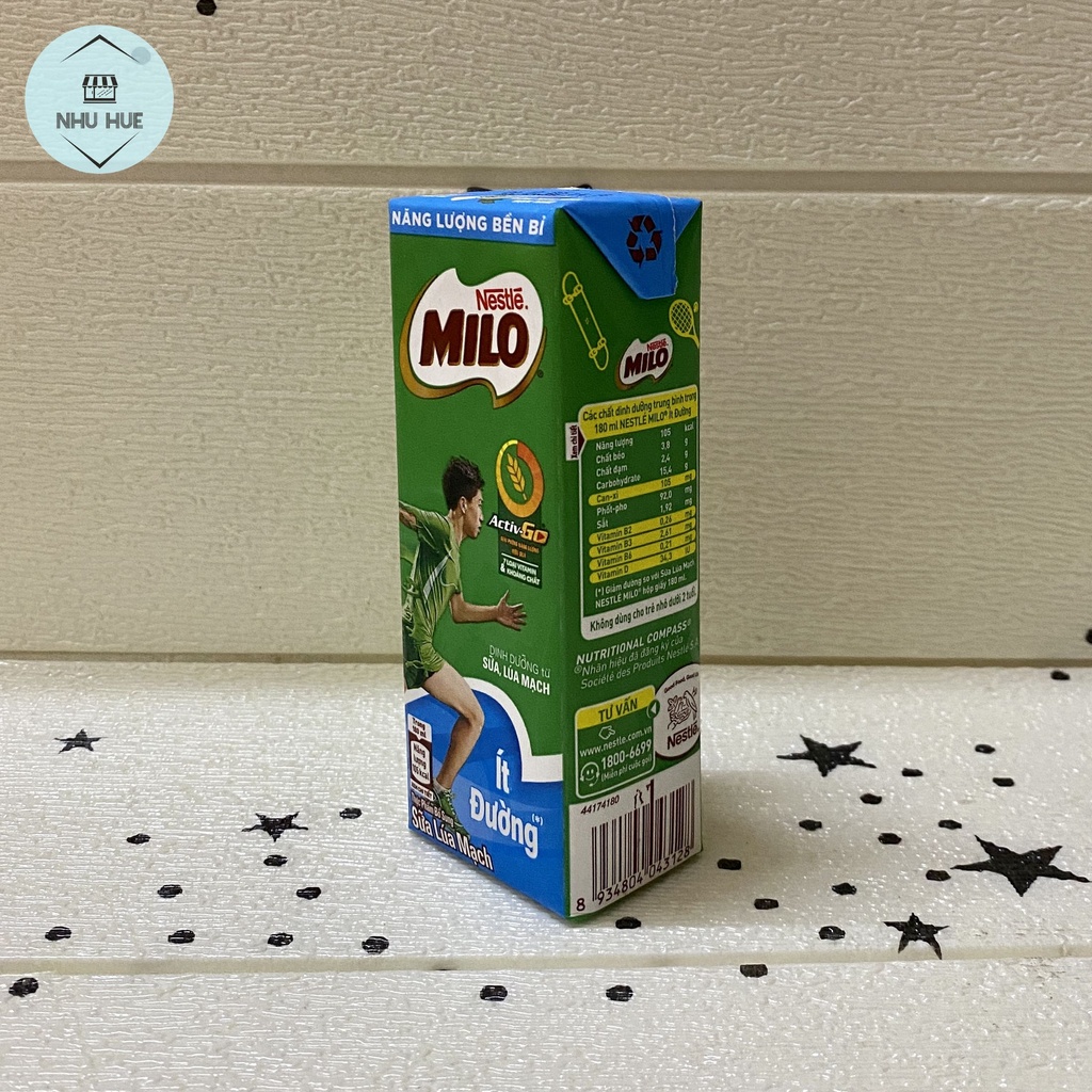 Sữa Milo ít đường (Hộp 180ml)