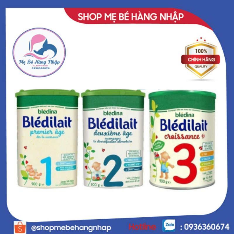 Sữa Bledilait Mẫu Mới số 1,2,3 900g - Mẫu mới 2022