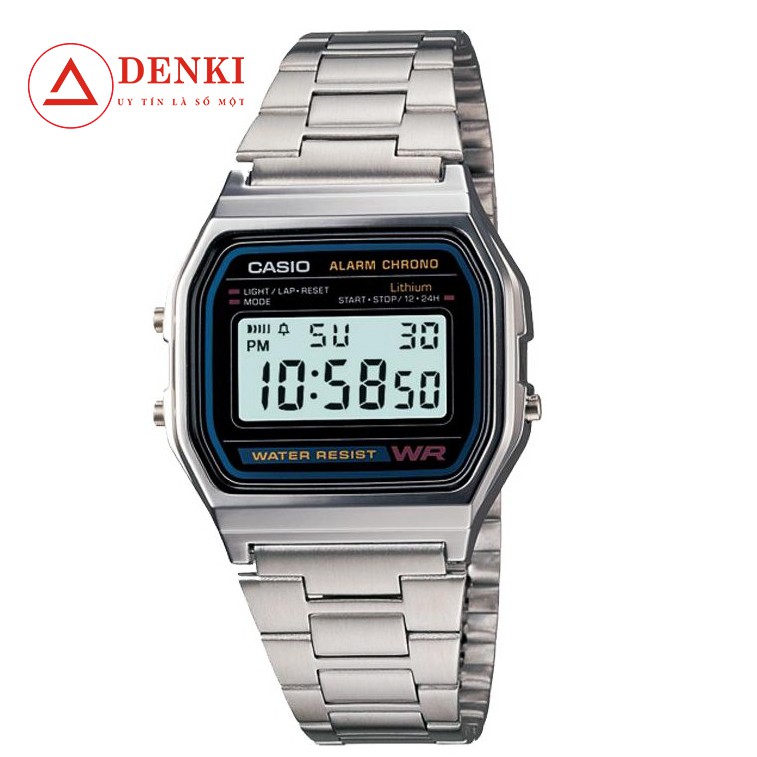 Đồng hồ nam nữ dây kim loại Casio Standard chính hãng Anh Khuê A158WA-1DF siêu chất