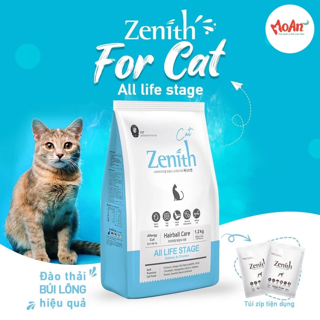 Zenith - Thức ăn hạt mềm hàn quốc cho mèo gói 1,2kg