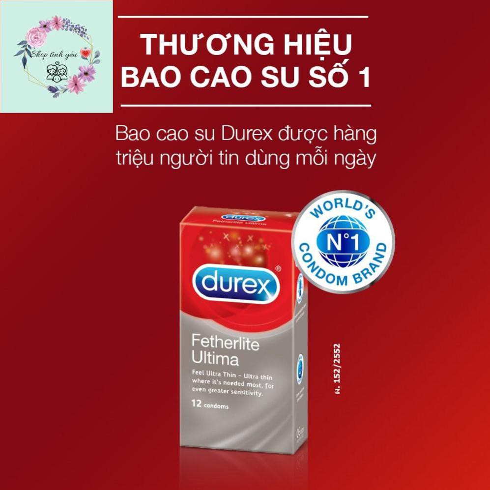 Bao cao su Durex Fetherlite Ultima 12 bao ❤️ Siêu mỏng - nhiều gel bôi trơn❤️