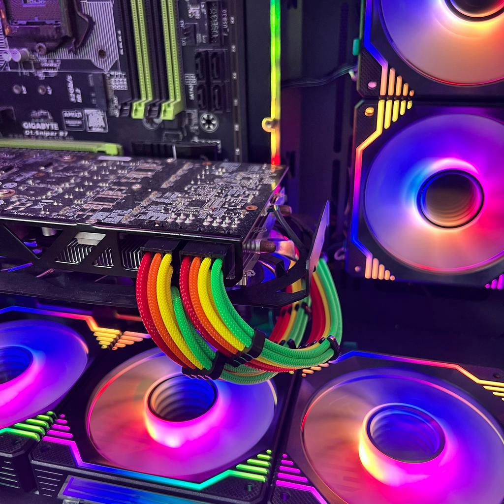 Bộ Dây Nguồn Nối Dài Bọc Dù Colorful Mod Màu Cầu Vồng 7 Mầu - Hàng FullBox