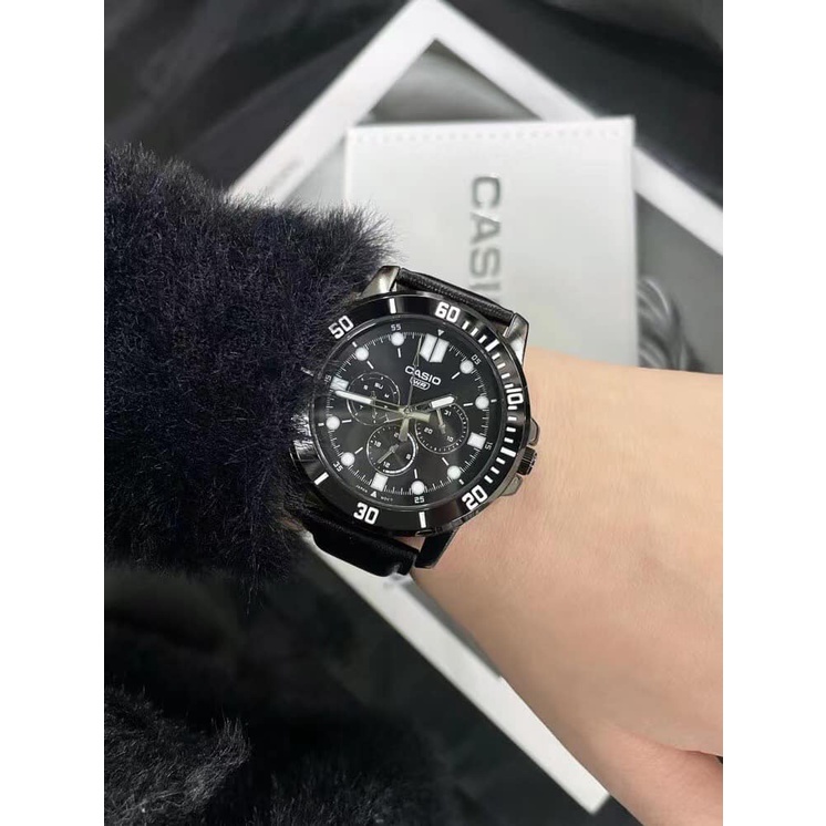 Đồng hồ nam dây da Casio Anh Khuê MTP-VD300BL-1EUDF