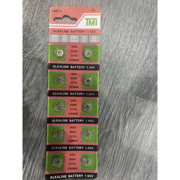 Pin đồng hồ đeo tay 1K Alkaline Battery loại nhỏ 1.5V AG4 377A CX177 LR626W giá chỉ 1k