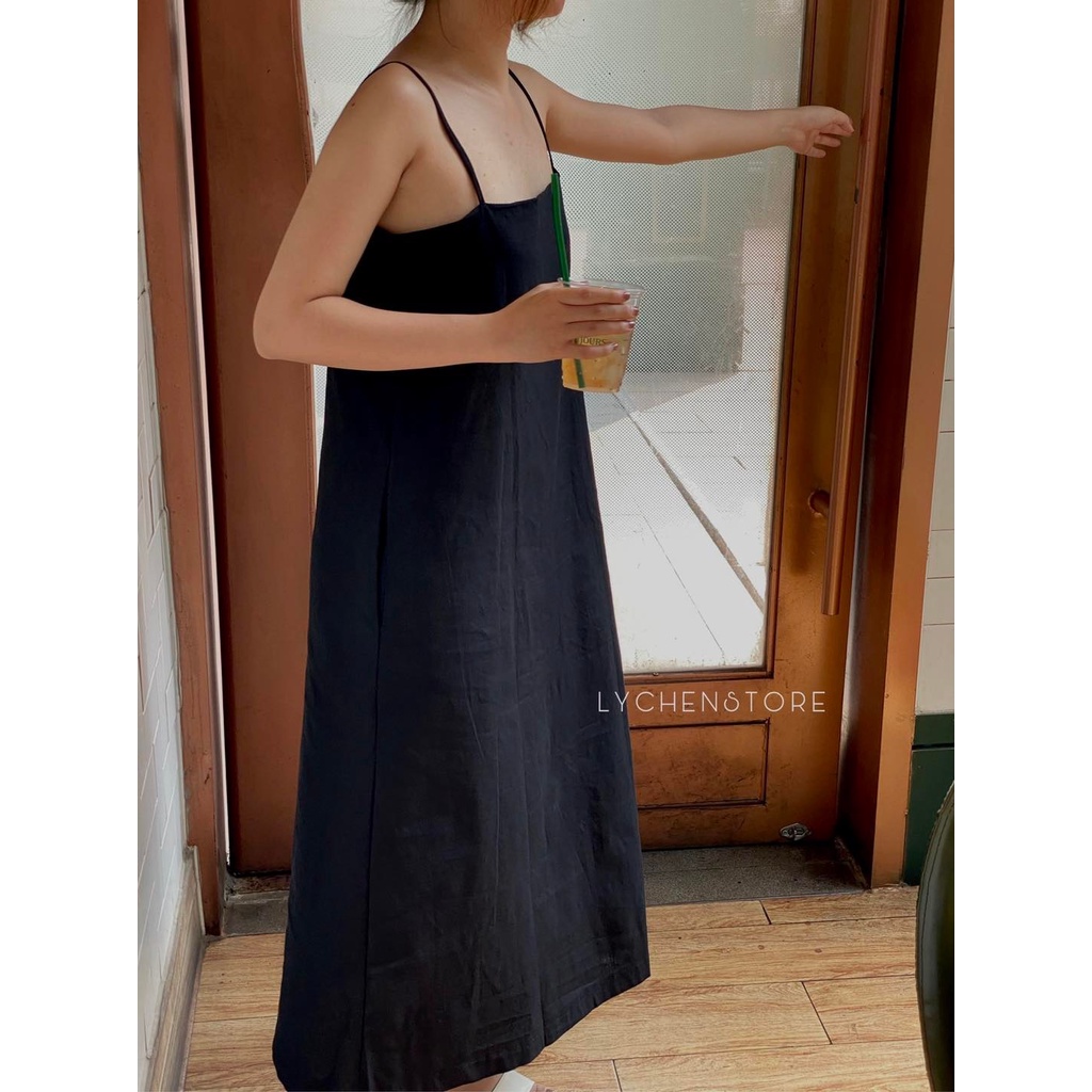 𝐋𝐘𝐂𝐇𝐄𝐍- Đầm dây Linen 2 màu