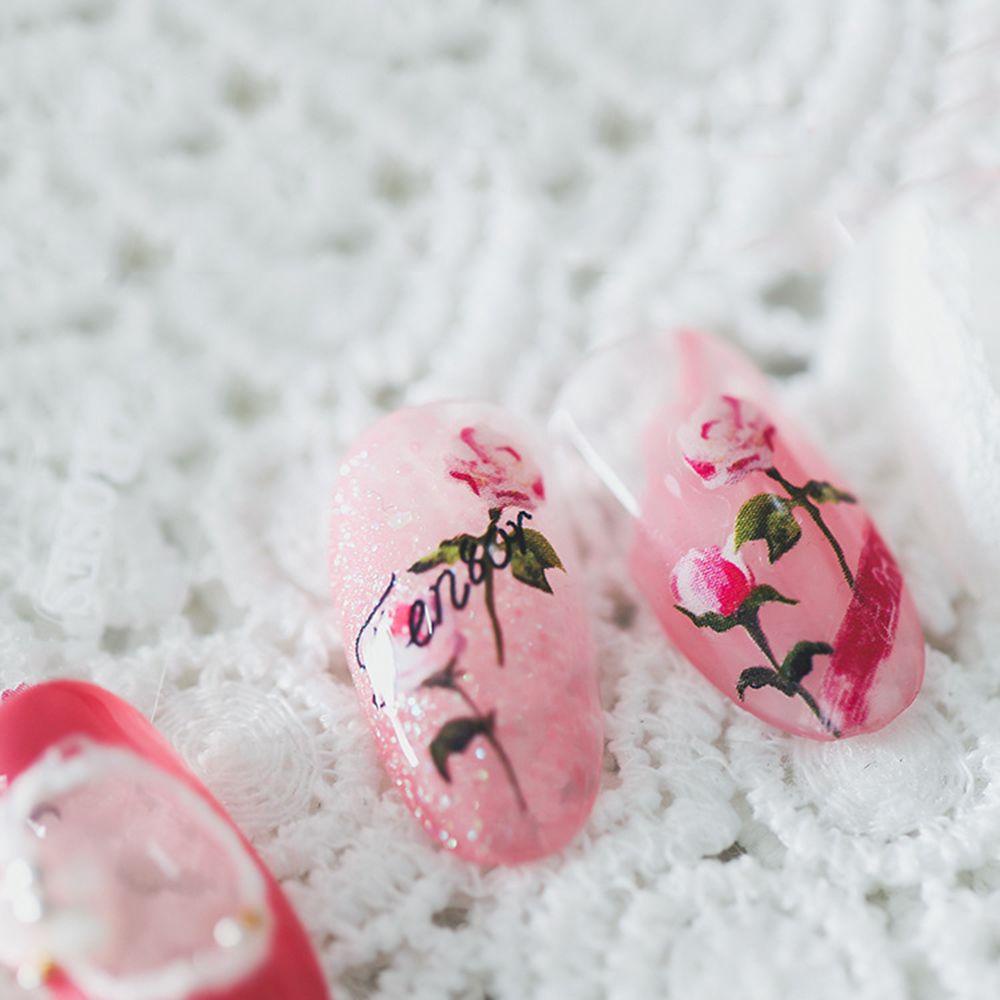 Miếng Dán Trang Trí Móng Tay Siêu Mỏng Họa Tiết Hoa Hồng Dễ Thương