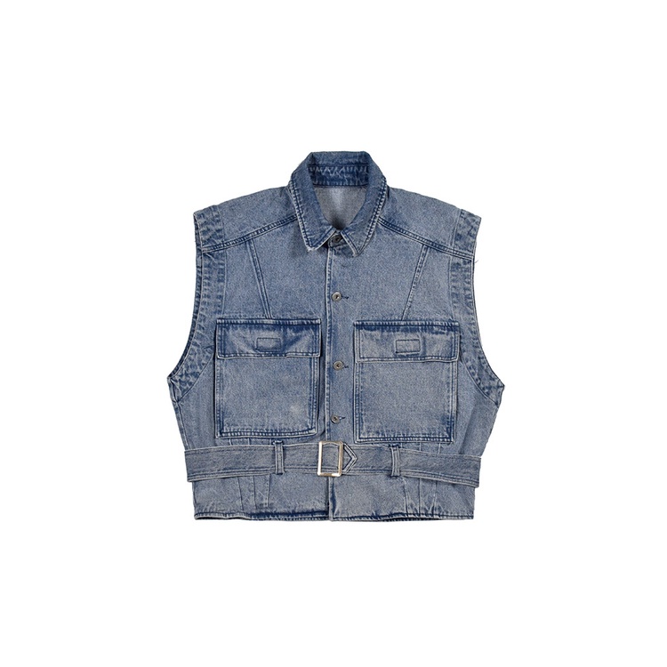 Áo Gile Bò Nam Nữ Phong Cách Cá Tính Áo Khoác Jeans Dáng Rộng Ulzzang Unisex