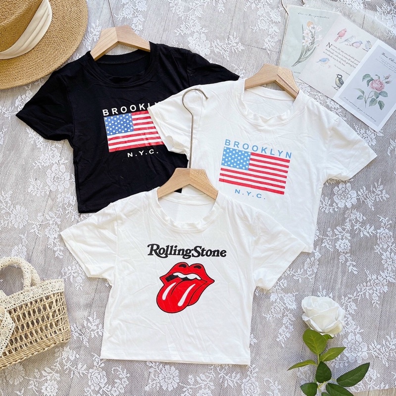 Áo kiểu croptop nữ đẹp ôm body tay ngắn cổ tròn  phong cách hàn quốc cực dễ thương mẫu mới thời trang 2021