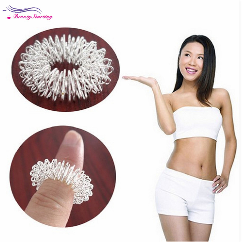 Nhẫn mát xa ngón tay châm cứu mạ vàng bạc chăm sóc sức khỏe tiện lợi