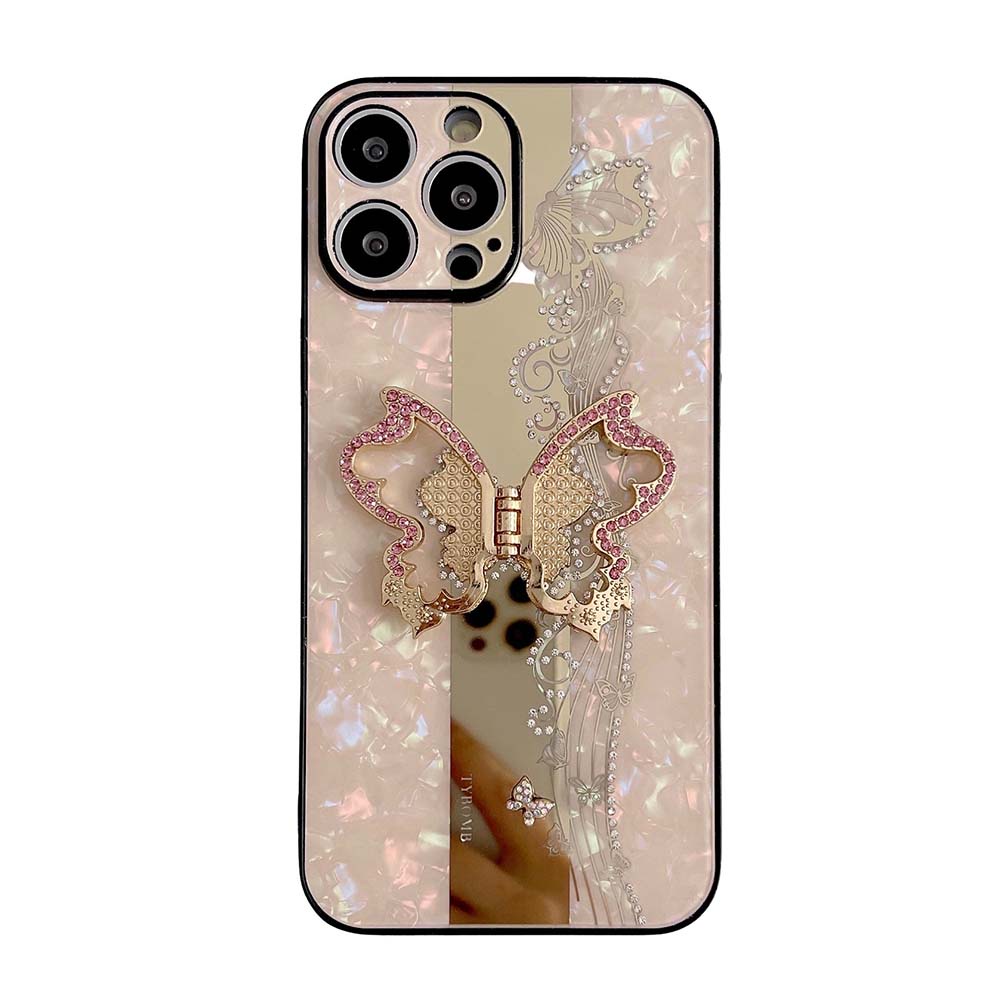 Ốp Điện Thoại Trong Suốt Chống Rơi Có Giá Đỡ Hình Bướm Cho Iphone 14 Pro Max 11 Pro Max 12 XS Max 7 Plus