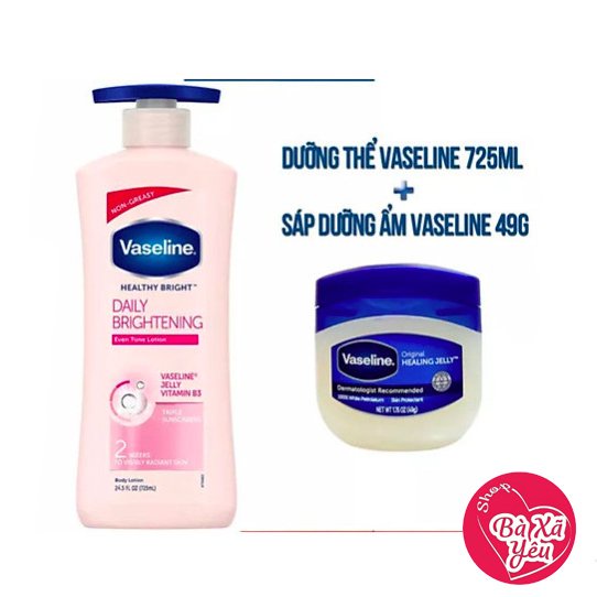 Combo Sữa Dưỡng Thể Vaseline 725ml + Sáp Dưỡng Ẩm Vaseline 49G - BX3766