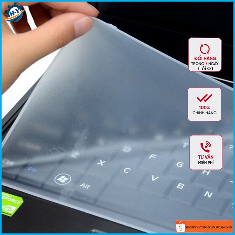 [Mã ICBBACK1219 hoàn 20K xu đơn 0Đ] Tấm dán bàn phím Silicon cho Laptop 13-15inch, chống bụi, tràn chất lỏng HY16