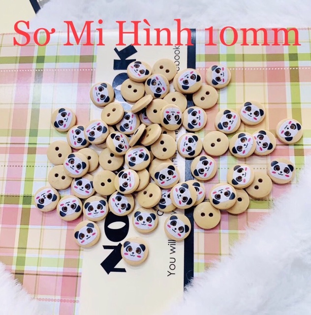 140 Nút Sơmi Gỗ 10mm 4 Kiểu Cực Dễ Thương Giá Sỉ