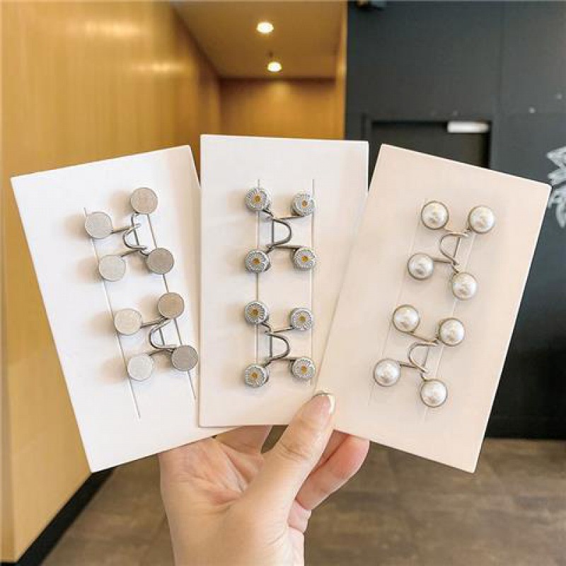 Set 12 Khuy Cài, Nút Kim Loại Điều Chỉnh Lưng Quần Jean Thời Trang Hàn Quốc Cho Nữ
