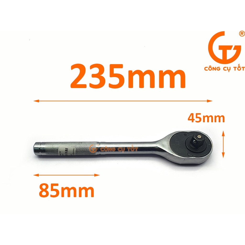 Tay vặn tự động hai chiều 1/2&quot; dài 235mm 24 răng cán thép sần