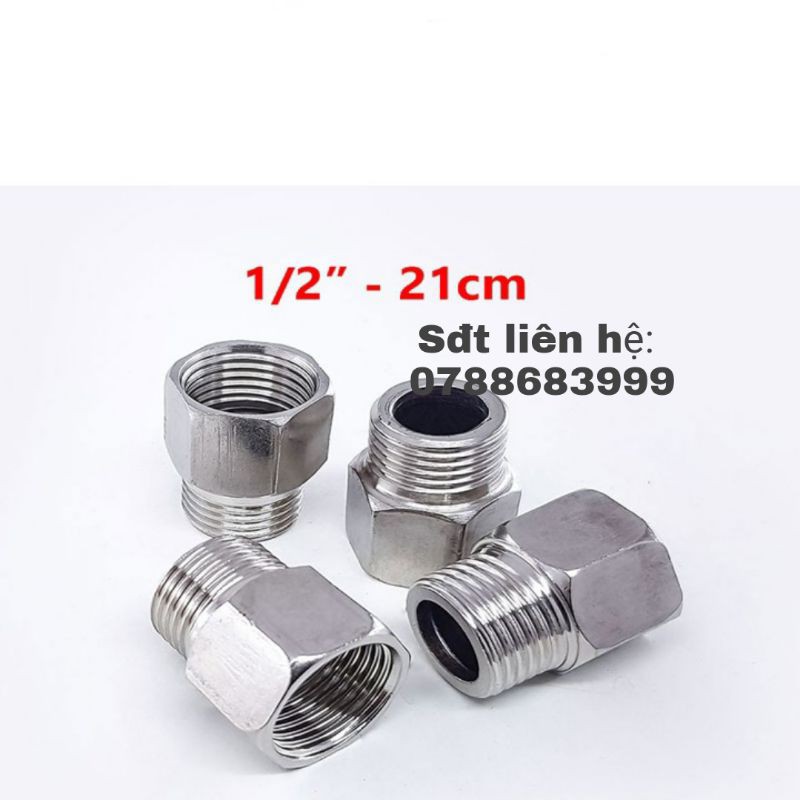 nối ren trong ren ngoài inox 21mm