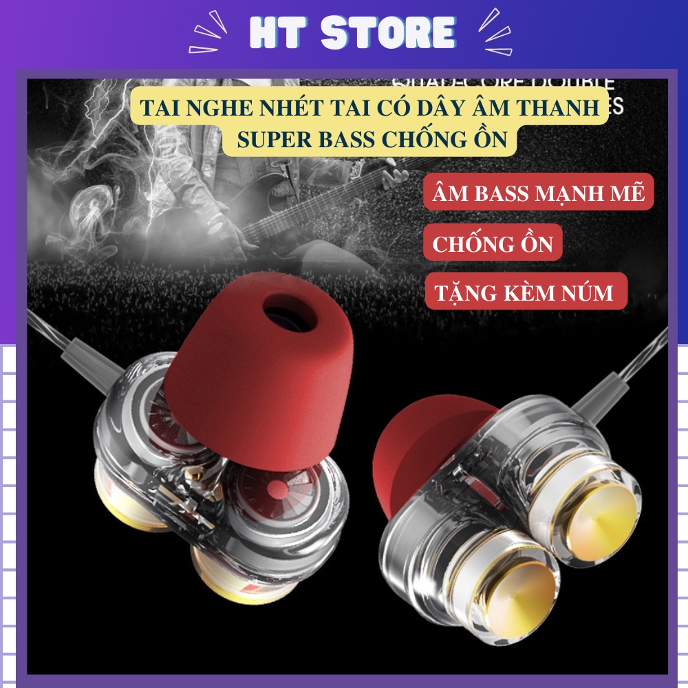 Tai Nghe Nhét Tai Có Dây QKZ KD7 Cao Cấp Âm Thanh Super Bass Chống Ồn Tương Thích Các Dòng Điện Thoại Và PC