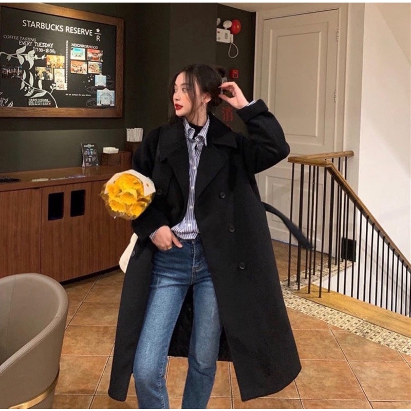 Áo Khoác Dạ Măng Tô Dáng Dài Hàn Quốc 4 Màu Siêu Xinh Có Ảnh Thật Kèm Video | BigBuy360 - bigbuy360.vn