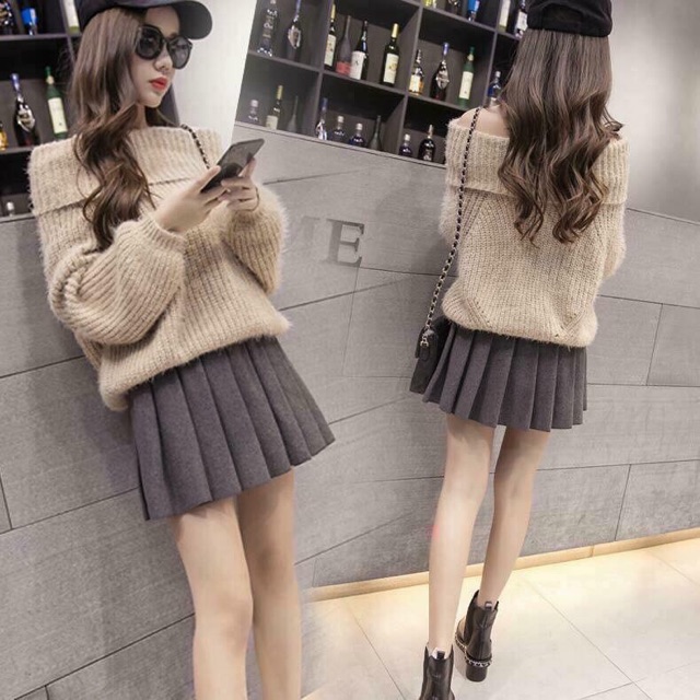 Chân váy xếp ly dạ