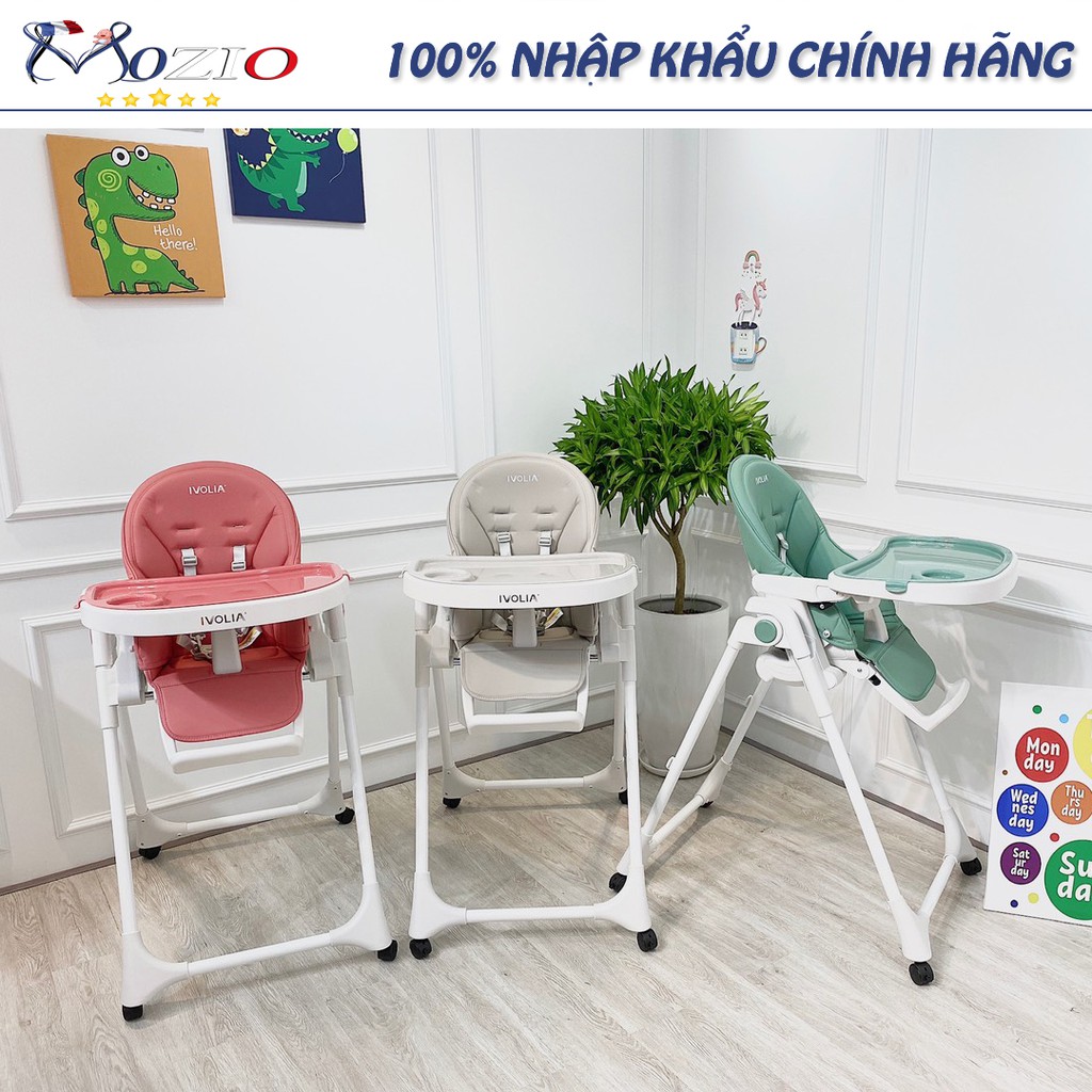 Ghế ăn dặm cao cấp IVOLIA Q8 có 3 chế độ ngả và nâng hạ độ cao 7 cấp - Bh 1 năm | Ghế ăn dặm cho bé