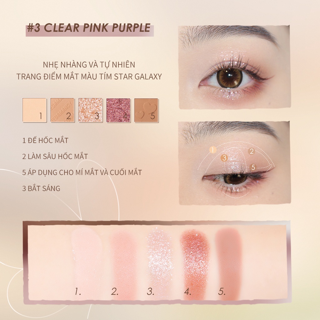 Bảng phấn mắt 5 màu Focallure bền màu 5g